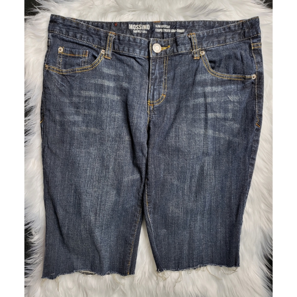 Mossimo - Dark Blue Slim Bootcut Denim Jean Shorts